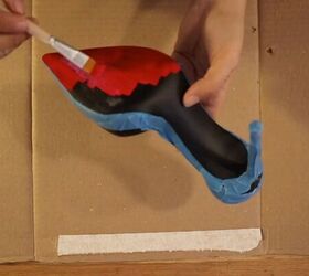 how to diy gorgeous louboutin dupe heels, Painting soles red