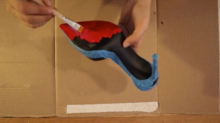 how to diy gorgeous louboutin dupe heels, Painting soles red