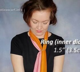 3 fun ways to tie an oblong scarf, Fluffed front style