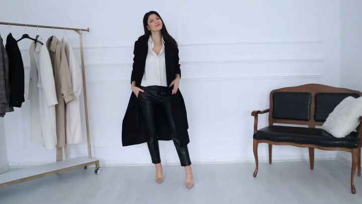 leather pants outfit ideas, Leather pants and silk shirt outfit