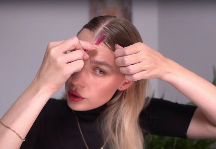 super easy sleek bun hairstyle tutorial, Brushing hair