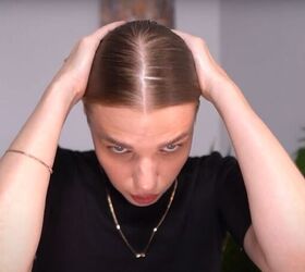 super easy sleek bun hairstyle tutorial, Smoothing hair