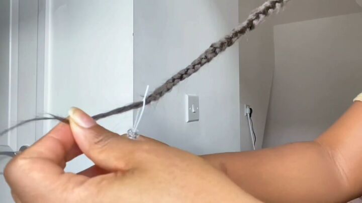 easy long knotless braids with beads tutorial, Attaching beads