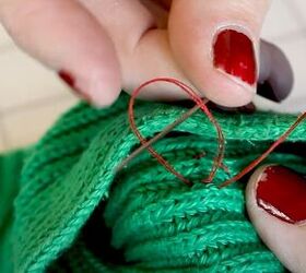 how to diy a tacky but super cute christmas sweater, Adding Christmas lights