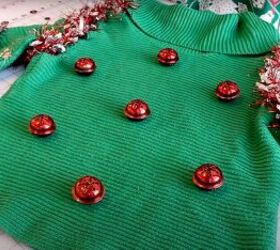 how to diy a tacky but super cute christmas sweater, Adding bells