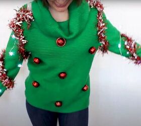 how to diy a tacky but super cute christmas sweater, Completed DIY tacky but cute Christmas sweater