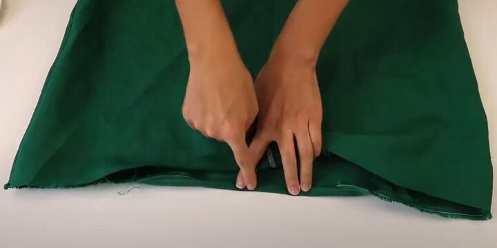 sewing tutorial how to diy a christmas party dress, Hemming the bottom edge