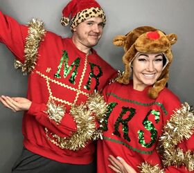 diy ugly christmas sweater ideas for couples, How to make a diy ugly Christmas Sweater