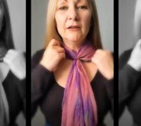 fun and super easy ways to wear a vintage scarf, Ring tie style