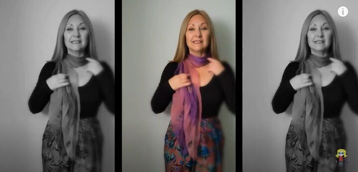 fun and super easy ways to wear a vintage scarf, Ring tie style variation
