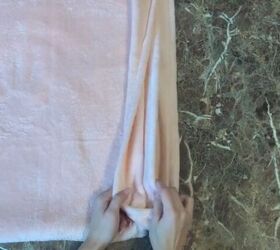 how to diy a fuzzy circle skirt, Folding the fabric