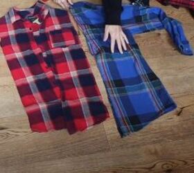 how to upcycle flannels into a super cute new shirt and dress, Cutting the body