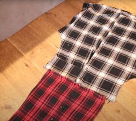 how to upcycle flannels into a super cute new shirt and dress, Tapering the skirt panels