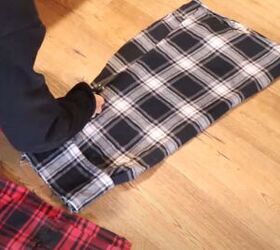 how to upcycle flannels into a super cute new shirt and dress, Tapering the skirt panels