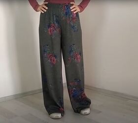 easy palazzo pants pattern step by step sewing tutorial, Completed DIY pants