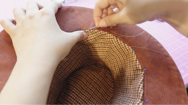 how to make a super elegant fedora hat, Attaching lining