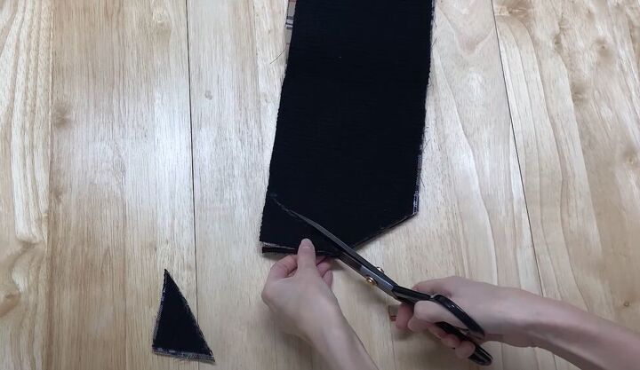 how to diy a super cute midi dress using an old sweater, Making the neck scarf