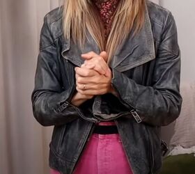 awesome upcycle tutorial diy a super easy metallic leather jacket, Before photo