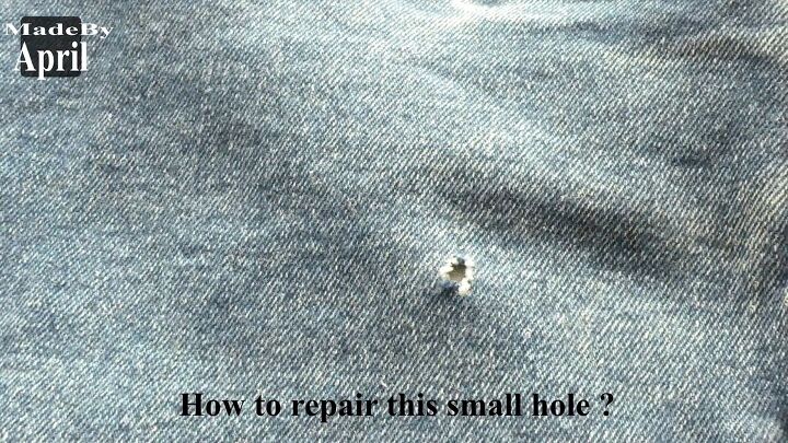 save your favorite jeans with this easy embroidery hole repair hack, Before photo
