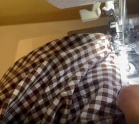 upcycle tutorial impressive shirt to dress diy transformation, Sewing cuffs