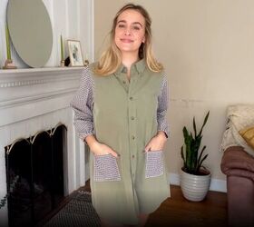 upcycle tutorial impressive shirt to dress diy transformation, DIY shirt to dress Completed dress
