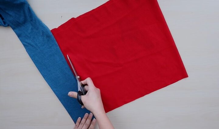 how to diy a versatile scarf with sleeves 5 awesome ways to style it, Cutting the fabric
