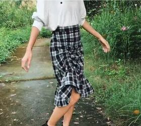 no pattern sewing tutorial diy a gorgeous ruffle hem skirt, Completed ruffle hem skirt