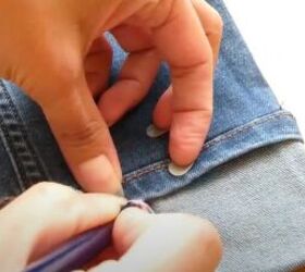 quick and easy tutorial on hemming jeans, Removing excess fabric