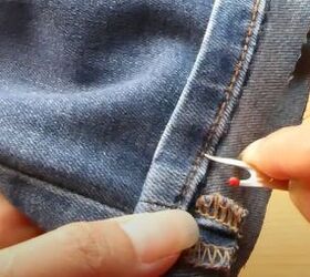 quick and easy tutorial on hemming jeans, Using seam ripper