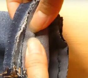 quick and easy tutorial on hemming jeans, Unfolding fabric