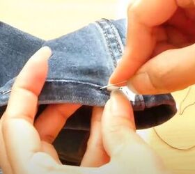 quick and easy tutorial on hemming jeans, Sewing