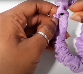 easy sewing tutorial how to diy a scrunchie in 3 different sizes, Closing the ends
