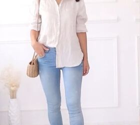 lookbook tutorial how to style skinny jeans, Light blue wash jeans