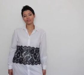 how to diy an easy designer inspired lace shirt dress, Completed DIY shirt dress