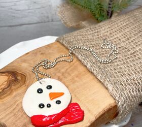 Clay Snowman Necklace