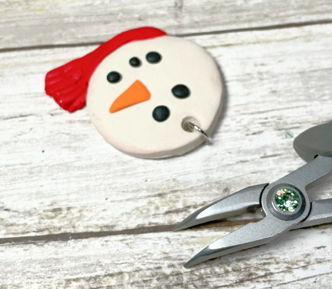 clay snowman necklace