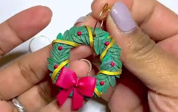 How to Make Super Cute Polymer Clay Christmas Wreath Earrings