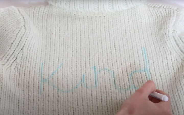 embroidery tutorial how to personalize your favorite knit sweater, Making word art