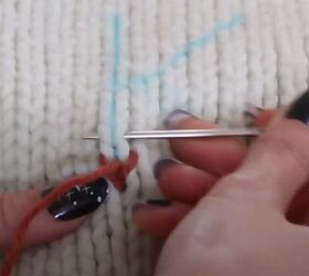 embroidery tutorial how to personalize your favorite knit sweater, Hand embroidering