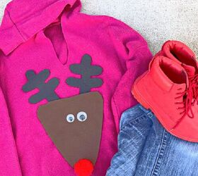 diy ugly christmas sweater, DIY Ugly Christmas Sweater Idea Easy To Make Reindeer in a few Simple Steps uglysweater diy makeathome reindeer kuninfelt