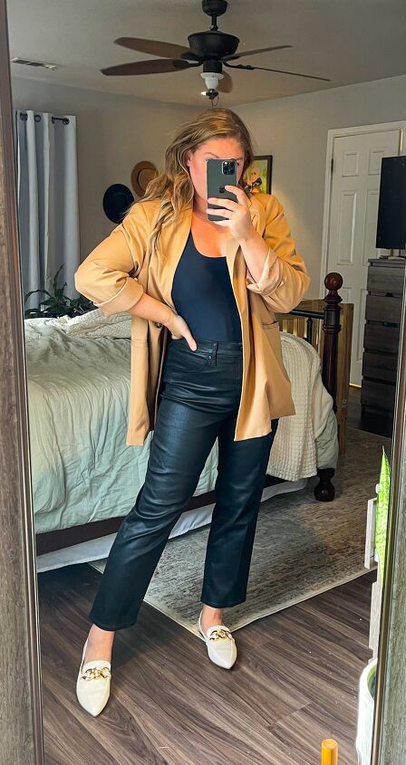 3 ways to style faux leather pants