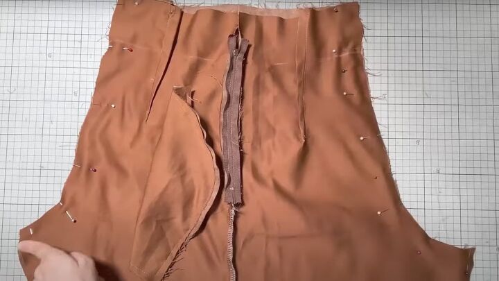 thrifty upcycle tutorial how to sew pants from old curtains, Pinned seams