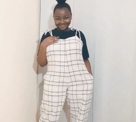 how to diy a cozy overall jumpsuit, Completed DIY overall jumpsuit
