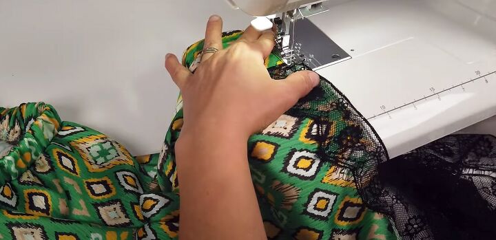 how to diy a cute and easy mini skirt from scratch, Inserting the elastic
