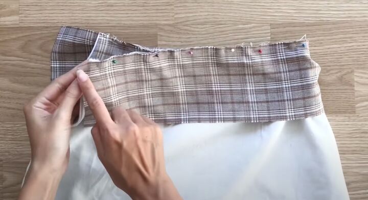 how to sew a classic a line mini skirt, Waistband