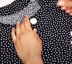 no pattern tutorial how to sew an elegant and easy blouse, Adding buttons