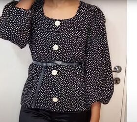 no pattern tutorial how to sew an elegant and easy blouse, How to sew a blouse Completed DIY blouse