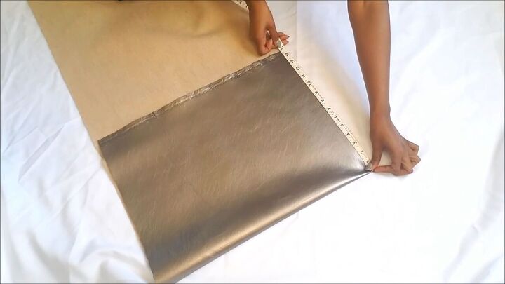 how to make a super glam clutch bag in 8 easy steps, Measuring the fabric