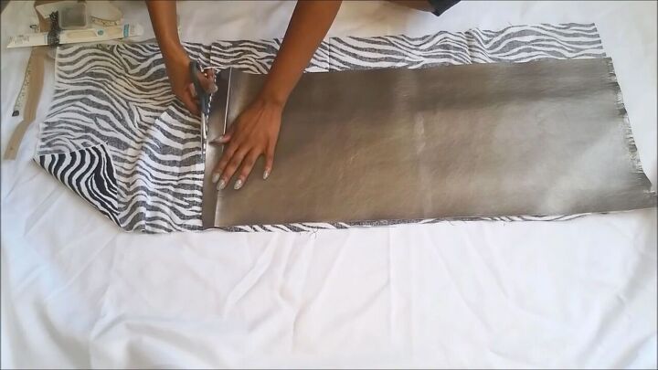 how to make a super glam clutch bag in 8 easy steps, Cutting lining