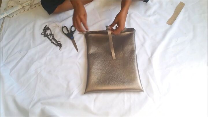how to make a super glam clutch bag in 8 easy steps, Adding loop details